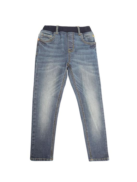 blue cotton blend washed jeans - 15611635 - Zoom Image - 1