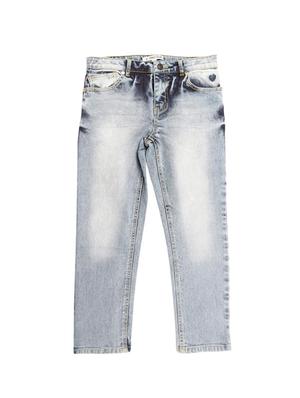 blue cotton blend washed jeans - 15611636 - Standard Image - 1