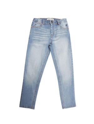 blue cotton blend washed jeans - 15611637 - Standard Image - 1