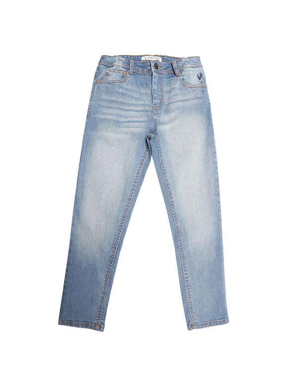blue cotton blend washed jeans - 15611637 - Zoom Image - 1