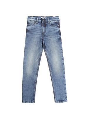 blue cotton blend washed jeans - 15611638 - Standard Image - 1