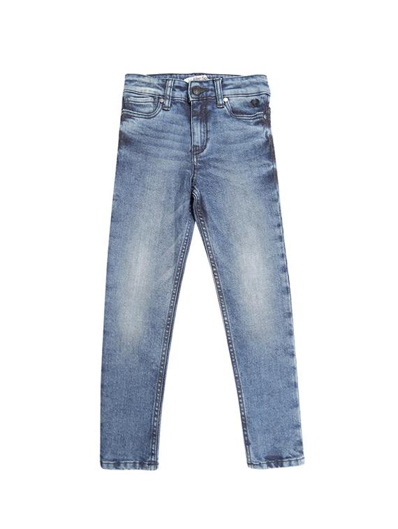 blue cotton blend washed jeans - 15611638 - Zoom Image - 1