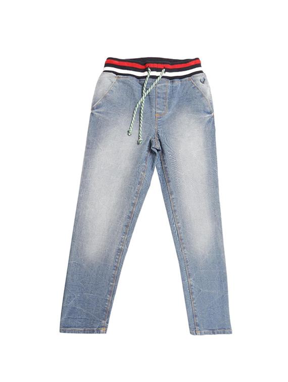 blue cotton blend washed jeans - 15611641 - Zoom Image - 1
