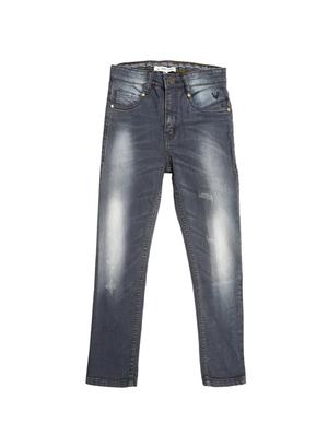 blue cotton blend washed jeans - 15611642 - Standard Image - 1