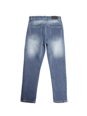 blue cotton blend washed jeans - 15611643 - Standard Image - 1