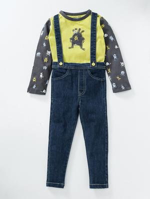 blue cotton dungaree set - 15611656 - Standard Image - 1