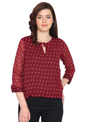 tie up neck blouson top - 15611686 - Standard Image - 1