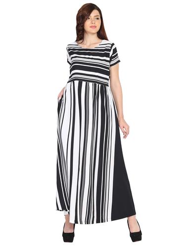 monochrome striped maxi dress - 15611719 - Very Small Image - 1