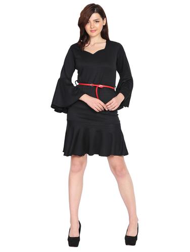 bell sleeved belted dress - 15611720 - Very Small Image - 1