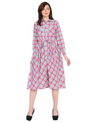 pocket patch checkered fit and flare dress - 15611722 - Standard Image - 1