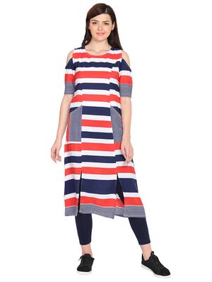 cold shoulder striped tunic - 15611726 - Standard Image - 1