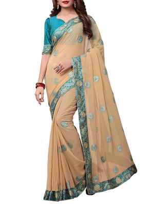 floral embroidered saree with blouse - 15611731 - Standard Image - 1