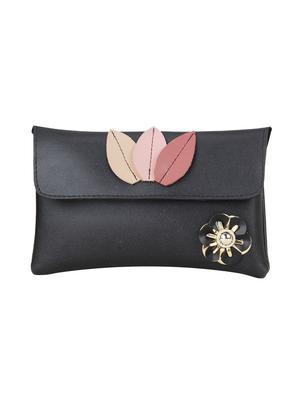 black leatherette (pu) regular sling bag - 15611743 - Standard Image - 1