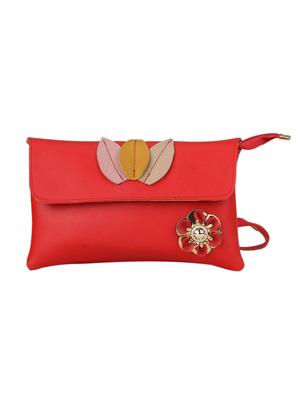 red leatherette (pu) regular sling bag - 15611744 - Standard Image - 1