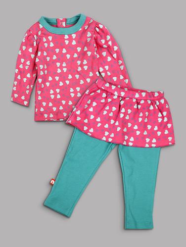 pink cotton full length set - 15611800 - Very Small Image - 1