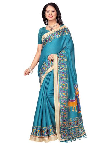 warli printed border saree with blouse - 15611806 - Very Small Image - 1