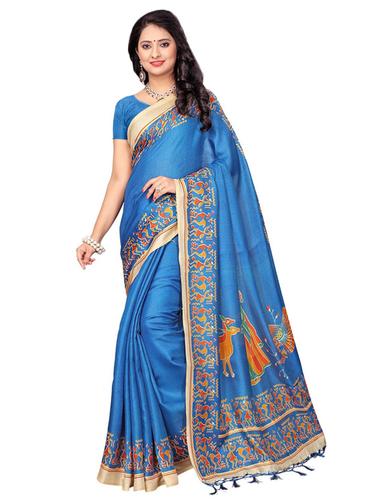 warli printed border saree with blouse - 15611808 - Very Small Image - 1