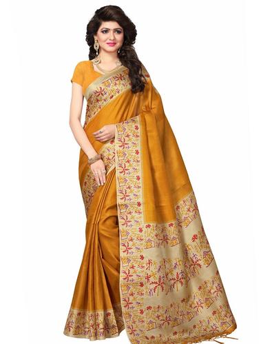 warli printed border saree with blouse - 15611823 - Very Small Image - 1