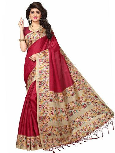 warli printed border saree with blouse - 15611826 - Very Small Image - 1