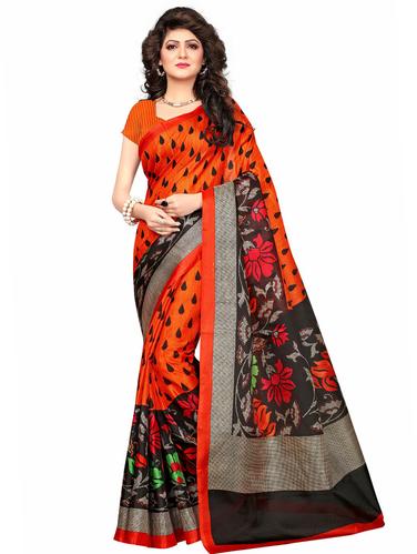 floral printed saree with blouse - 15611843 - Very Small Image - 1