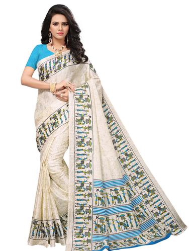 warli printed border saree with blouse - 15611844 - Very Small Image - 1