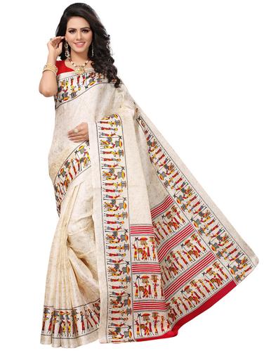 warli printed border saree with blouse - 15611845 - Very Small Image - 1