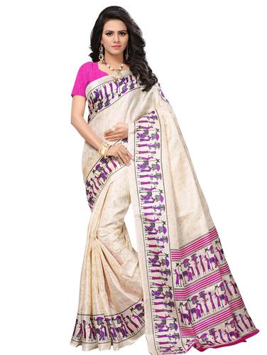 warli printed border saree with blouse - 15611846 - Very Small Image - 1