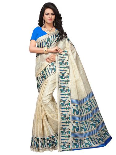warli printed border saree with blouse - 15611847 - Very Small Image - 1