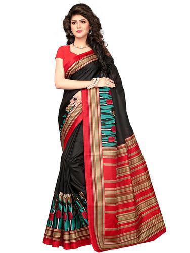floral printed saree with blouse - 15611848 - Very Small Image - 1