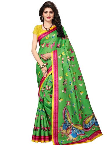 conversational printed green saree with blouse - 15611851 - Very Small Image - 1