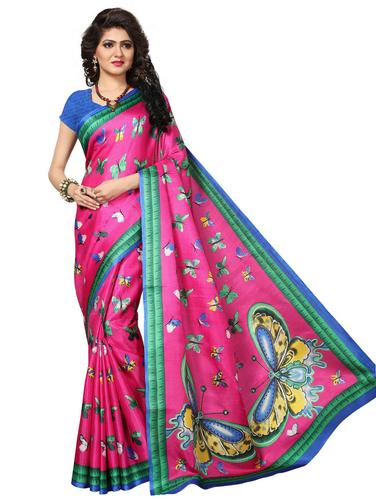 conversational printed pink saree with blouse - 15611854 - Very Small Image - 1