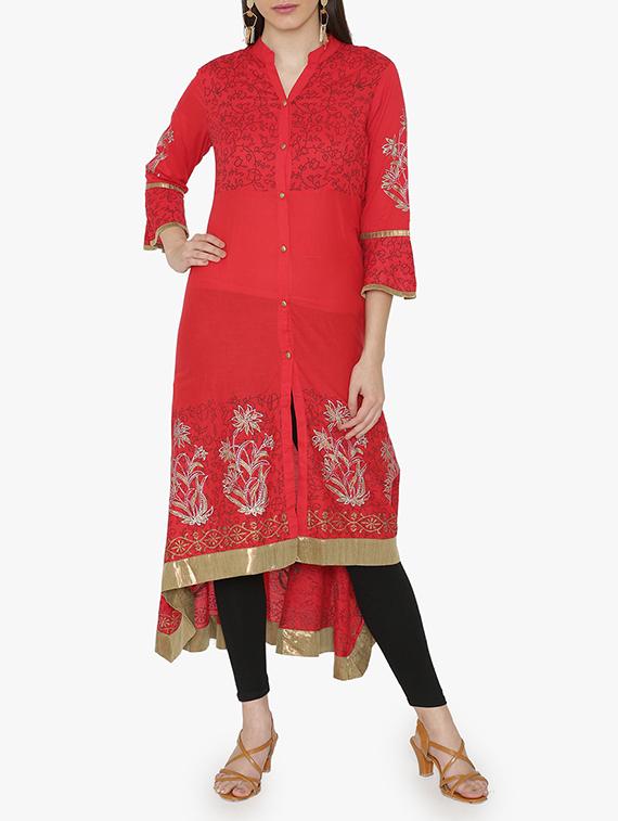 High low hem detail kurta - 15611871 - Zoom Image - 1