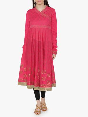 Angrakha block print kurta - 15611874 - Standard Image - 1