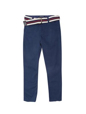 blue cotton blend chinos - 15611888 - Standard Image - 1