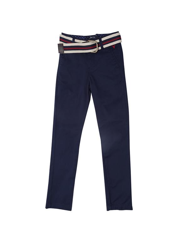 navy blue cotton blend chinos - 15611890 - Zoom Image - 1