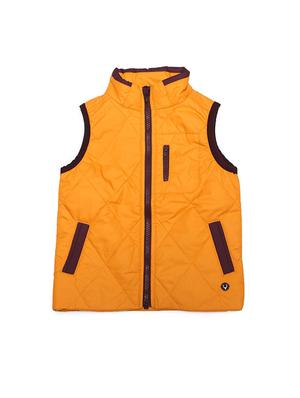 yellow polyester quilted jacket - 15611928 - Standard Image - 1