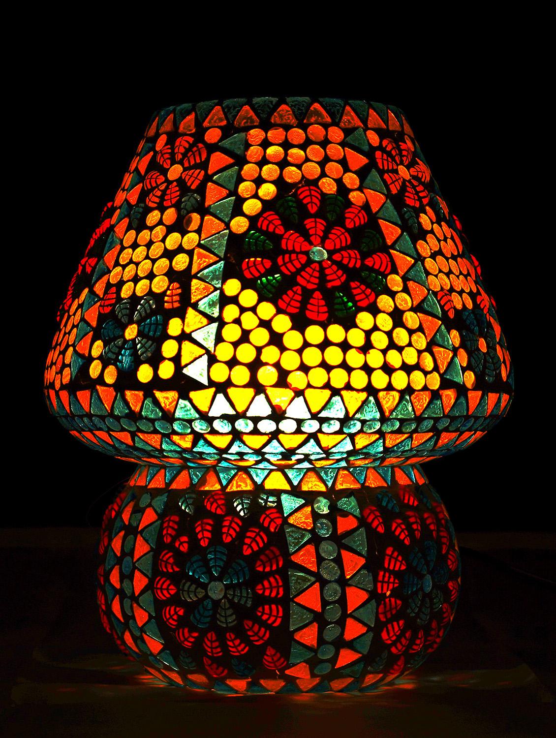 Multicolour Mosaic Glass Table Lamp With Shades For Living Room - 15612038 - Zoom Image - 1