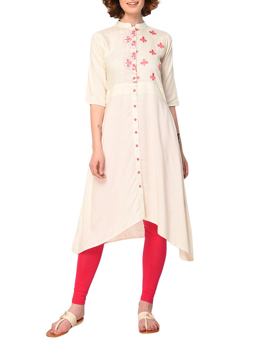 Asymmetric embroidered kurta - 15612129 - Zoom Image - 1