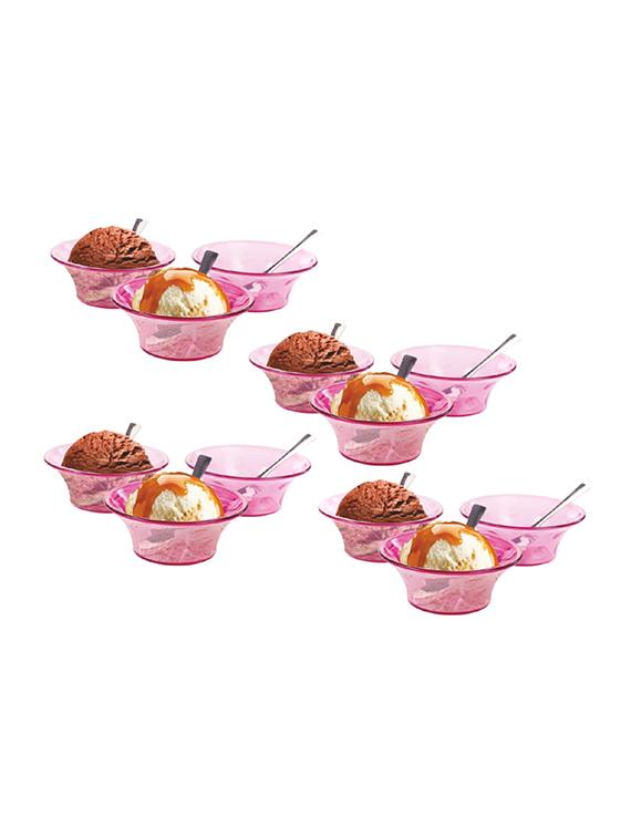 12 pcs unbreakable ice cream bowl set with stainless steel spoon - 15612134 - Zoom Image - 1