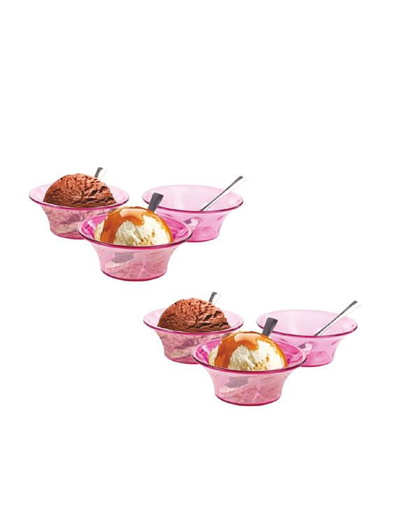 6 pcs unbrakable ice cream bowl set with stainless steel spoon - 15612144 - Zoom Image - 1