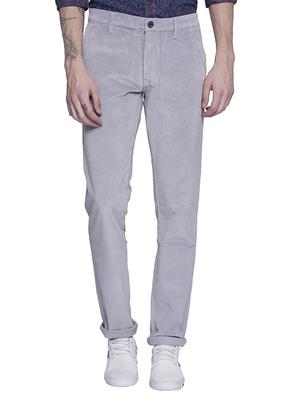 grey cotton flat front casual trouser - 15612304 - Standard Image - 1