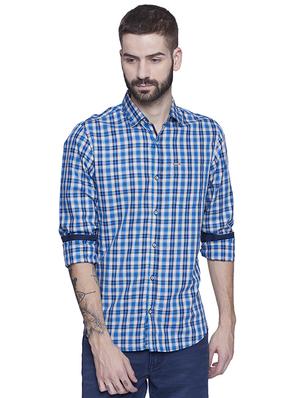 blue cotton casual shirt - 15612309 - Standard Image - 1