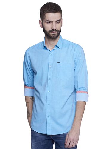 blue cotton casual shirt - 15612311 - Very Small Image - 1
