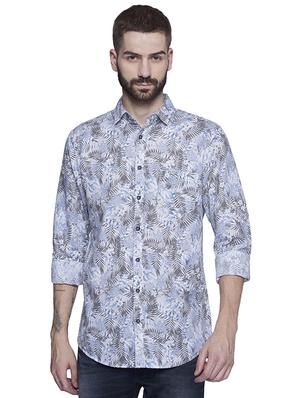 blue cotton casual shirt - 15612314 - Standard Image - 1