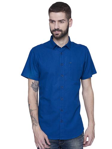 blue cotton casual shirt - 15612315 - Very Small Image - 1