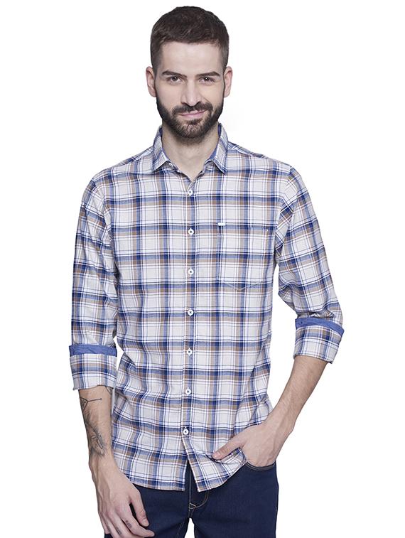 blue cotton casual shirt - 15612316 - Zoom Image - 1