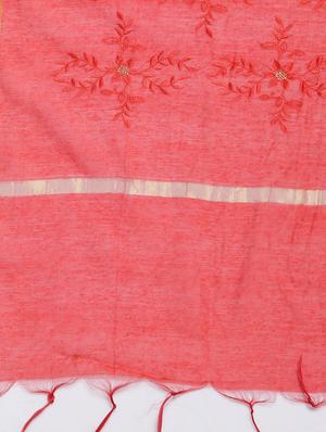 embroidered chanderi dupatta - 15612341 - Standard Image - 3