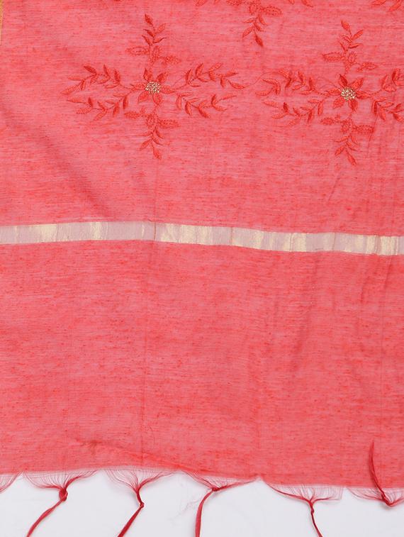 embroidered chanderi dupatta - 15612341 - Zoom Image - 3