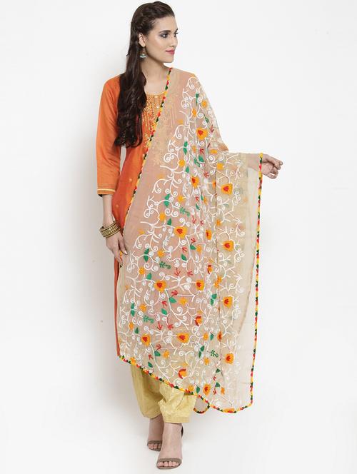 phulkari embroidered dupatta - 15612378 - Very Small Image - 1