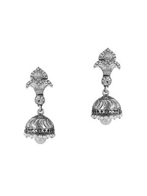 Silver Tone Oxidized Earrings - 15612412 - Standard Image - 1